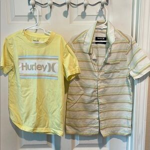 Hurley Yellow Short Sleeve Tee & button down shirt